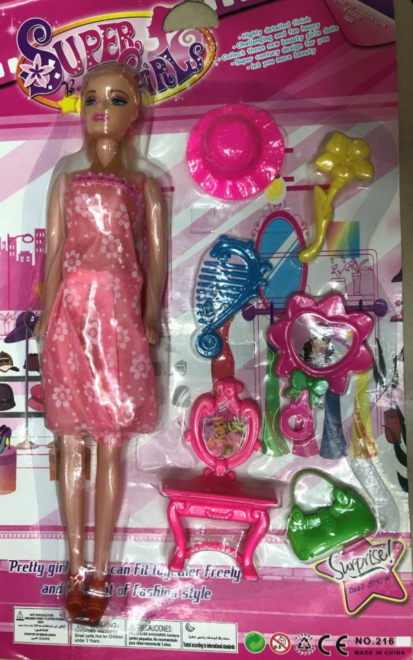 Кукла модель с одеждой (7 предметов) оптом