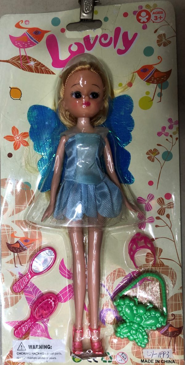 Детская кукла в платье с аксессуарами (5 предмета) оптом